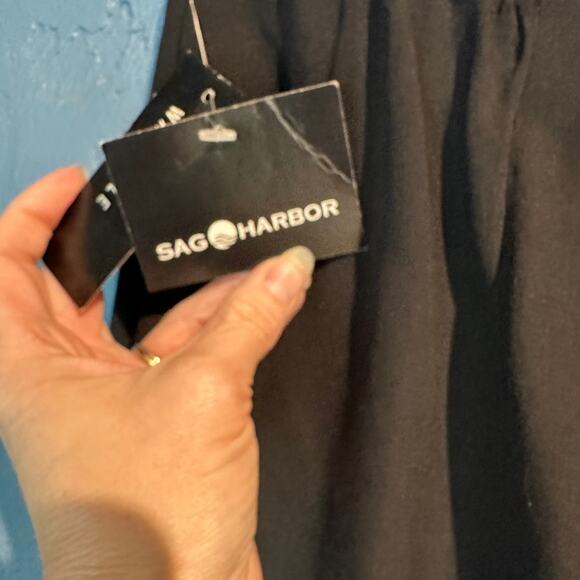 Vintage Sag Harbor New With Tags 14 Skirt Black Floral Office Boho Cottage - Picture 5 of 10